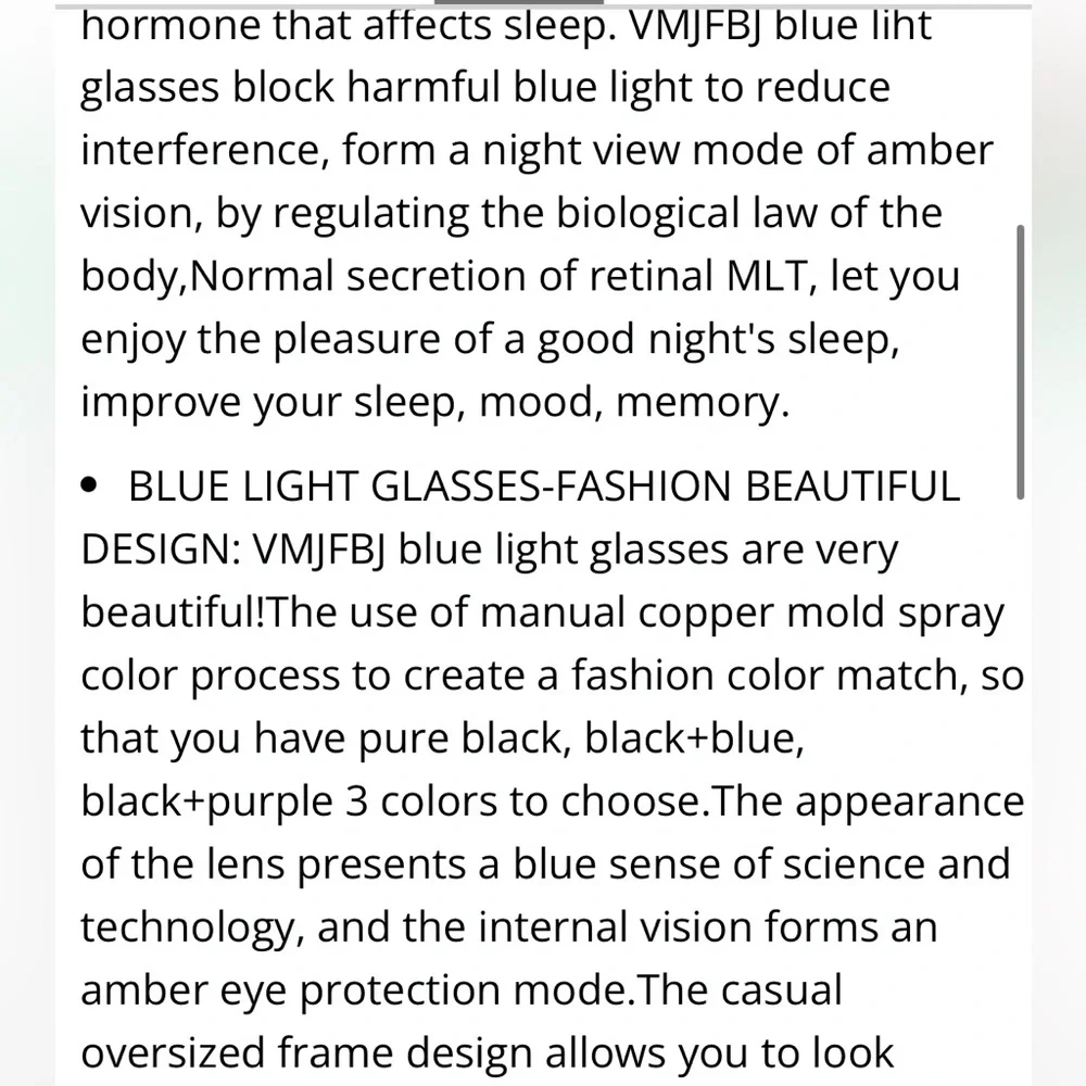 Blue-Blocking Glasses-Computer Gaming Anti-Fatigue/Improve Sleep